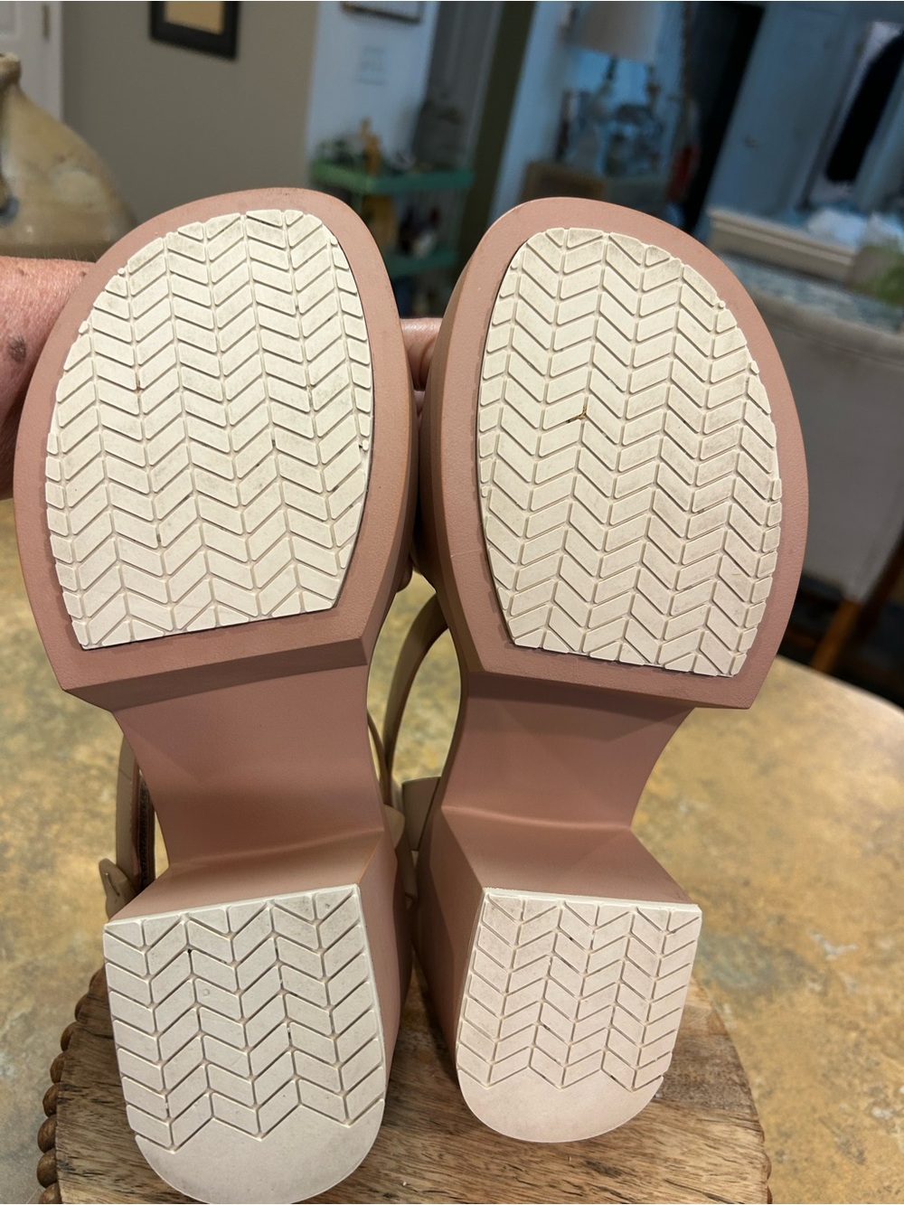 Naked Feet Iconoclost  Rosette Block Heel Sandal with Ankle Strap - Picture 14 of 15
